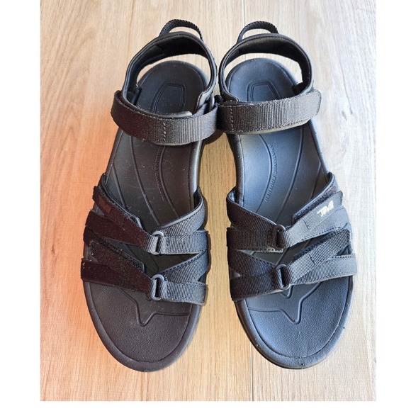 TEVA Women's Tirra Sandals Size 10 Black Adjustable Strappy Outdoor Hiking Sport - Picture 4 of 14